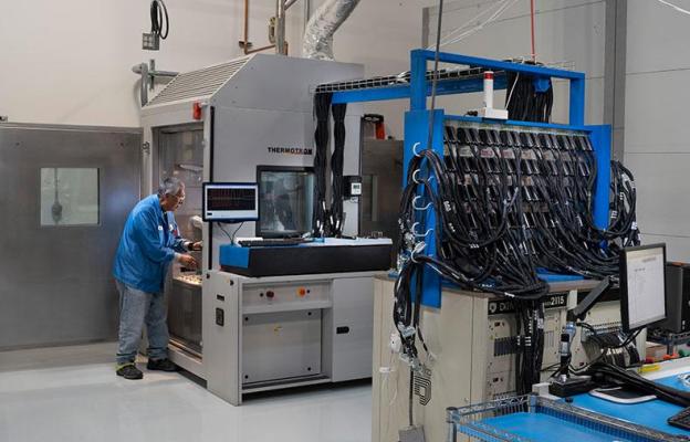 Man working at large machine