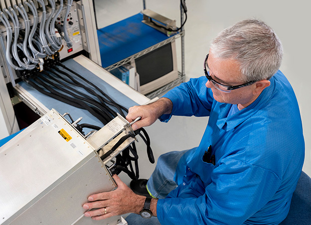 Man assembling electronics