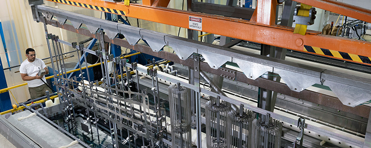 Man operating large machine