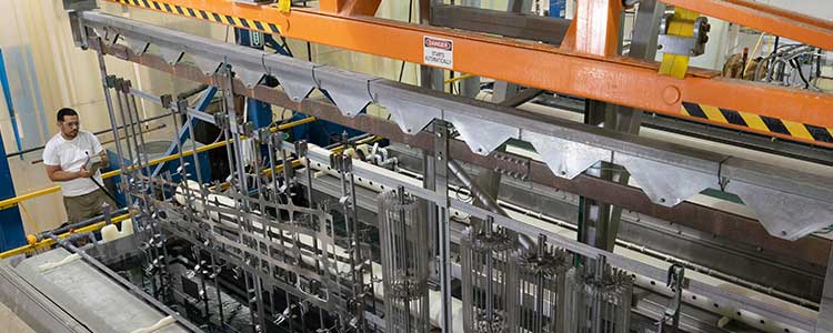 Man operating large machine