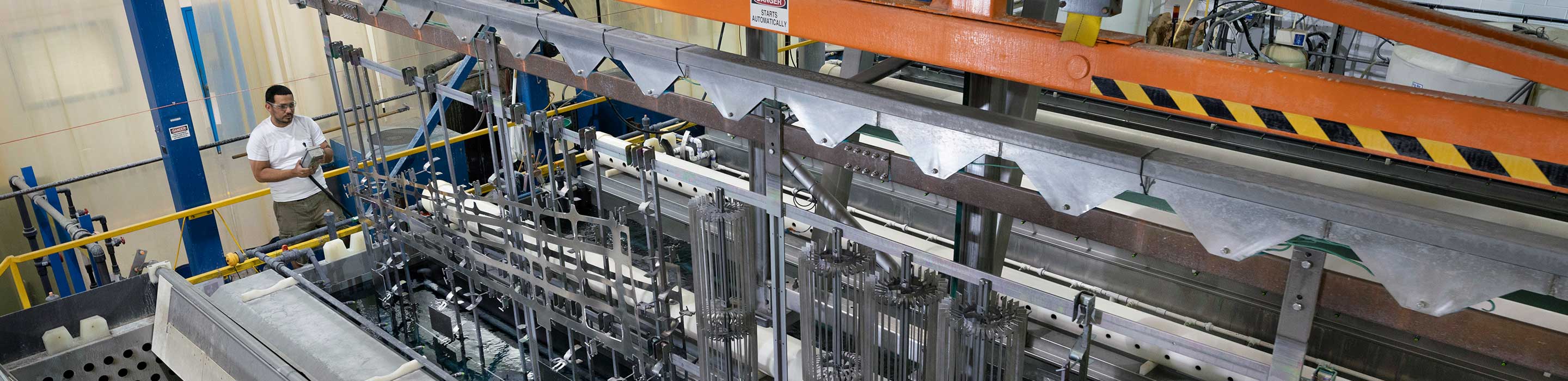 Man operating large machine