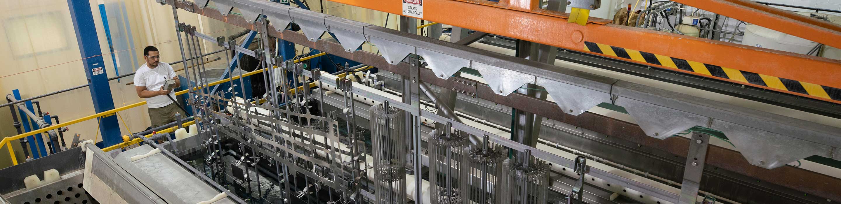 Man operating large machine